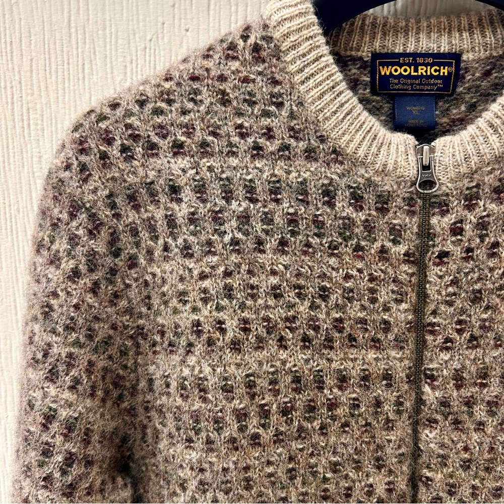 Woolrich 100% Wool Zip Front Sweater